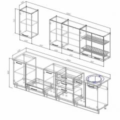 Кухонный гарнитур Антрацит 2800 (Стол. 26мм) в Первоуральске - pervouralsk.mebel24.online | фото 2