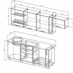 Кухонный гарнитур Шампань 2550 (Стол. 26мм) в Первоуральске - pervouralsk.mebel24.online | фото 2