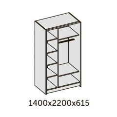 ИННЭС-5 Шкаф-купе 2-х дв. 1400 (1дв. Ф1 - бодега белая, 1дв. Ф2 - зеркало) в Первоуральске - pervouralsk.mebel24.online | фото 2