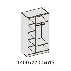 ИННЭС-5 Шкаф-купе 2-х дв. 1400 (2дв. Ф1 - венге) в Первоуральске - pervouralsk.mebel24.online | фото 2