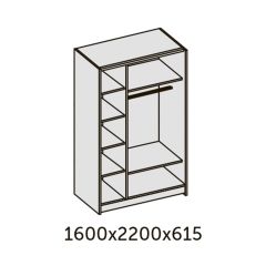 ИННЭС-5 Шкаф-купе 2-х дв. 1600 (2дв. Ф1 - венге) в Первоуральске - pervouralsk.mebel24.online | фото 2