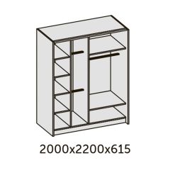 ИННЭС-5 Шкаф-купе 2-х дв. 2000 (2 дв. Ф3 - венге вст. экокожа корич) в Первоуральске - pervouralsk.mebel24.online | фото 2