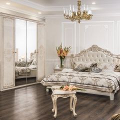 Комод 4 ящика с Зеркалом ППУ (крем) коллекция Патрисия в Первоуральске - pervouralsk.mebel24.online | фото 5
