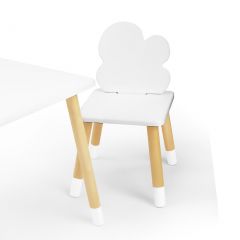 Комплект детской мебели стол и два стула Облачко (Белый/Белый/Береза) в Первоуральске - pervouralsk.mebel24.online | фото
