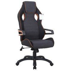 Кресло компьютерное BRABIX Techno Pro GM-003 (ткань черное/серое, вставки оранжевые) 531813 в Первоуральске - pervouralsk.mebel24.online | фото