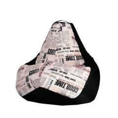 Кресло-мешок XL Газета-Black в Первоуральске - pervouralsk.mebel24.online | фото 1