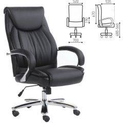 Кресло офисное BRABIX "Advance EX-575" (хром/экокожа/черное) 531825 в Первоуральске - pervouralsk.mebel24.online | фото 1