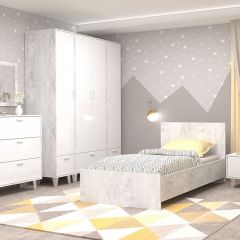 Кровать Эго арт. 032 (900*2000) Бетон светлый в Первоуральске - pervouralsk.mebel24.online | фото 2