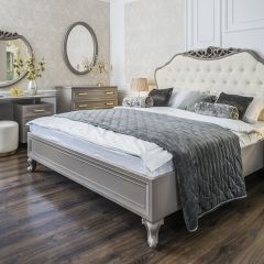 Кровать Мокко 1600 с мягким изголовьем + основание (серый камень) в Первоуральске - pervouralsk.mebel24.online | фото