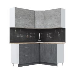 Кухонный гарнитур Асти-бетон угловой 1,4*1,6 в Первоуральске - pervouralsk.mebel24.online | фото 2