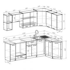 Кухонный гарнитур Лариса прайм 5 2300х1500 мм в Первоуральске - pervouralsk.mebel24.online | фото 2