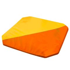 Мат гимнастический 1,3x1,3x0,05м складной скошенные углы цв.оранжевый-желтый в Первоуральске - pervouralsk.mebel24.online | фото 1