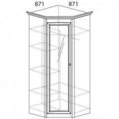 Шкаф угловой №641 "Флоренция" Фасад глухой (угол 871*871) Дуб оксфорд в Первоуральске - pervouralsk.mebel24.online | фото 2