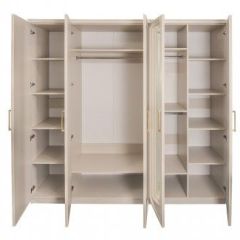 Шкаф 5-ти ств с зеркалами Мокко (бежевый) в Первоуральске - pervouralsk.mebel24.online | фото 2