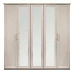 Шкаф 5-ти ств с зеркалами Мокко (бежевый) в Первоуральске - pervouralsk.mebel24.online | фото 3