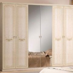 Шкаф 6-ти дверный с зеркалами (08.246) Ирина (беж) в Первоуральске - pervouralsk.mebel24.online | фото