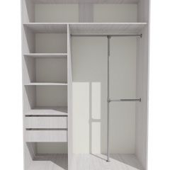 Шкаф-купе 1300 серии SILVER S3+S4+B2+PL4 (2 ящика+F обр.штанга) профиль «Серебро» в Первоуральске - pervouralsk.mebel24.online | фото 2