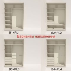 Шкаф-купе 1400 серии SOFT D6+D6+B2+PL3 (2 ящика+2штанги) профиль «Капучино» в Первоуральске - pervouralsk.mebel24.online | фото 6