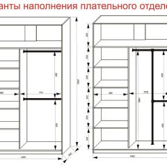 Шкаф-купе 1400 серии SOFT D8+D2+B2+PL4 (2 ящика+F обр.штанга) профиль «Графит» в Первоуральске - pervouralsk.mebel24.online | фото 7