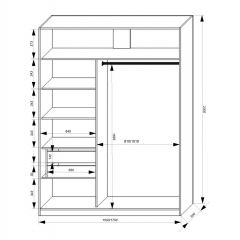 Шкаф-купе 1500 серии NEW CLASSIC K3+K3+B2+PL1 (2 ящика+1 штанга) профиль «Капучино» в Первоуральске - pervouralsk.mebel24.online | фото 3