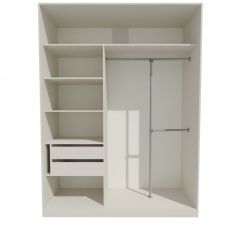 Шкаф-купе 1500 серии NEW CLASSIC K4+K4+B2+PL4 (2 ящика+F обр. штанга) профиль «Капучино» в Первоуральске - pervouralsk.mebel24.online | фото 2