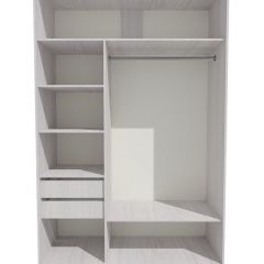 Шкаф-купе 1500 серии SILVER S1+S1+B2+PL2 (2 ящика+1 штанга+1 полка) профиль «Серебро» в Первоуральске - pervouralsk.mebel24.online | фото 2