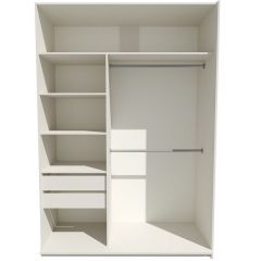 Шкаф-купе 1600 серии SOFT D6+D6+B2+PL3 (2 ящика+2штанги) профиль «Капучино» в Первоуральске - pervouralsk.mebel24.online | фото 2