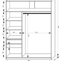 Шкаф-купе 1800 серии SOFT D1+D3+B2+PL1 (2 ящика+1штанга) профиль «Графит» в Первоуральске - pervouralsk.mebel24.online | фото 3