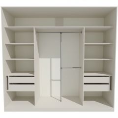 Шкаф-купе 2150 серии NEW CLASSIC K4+K4+K4+B22+PL4(по 2 ящика лев/прав+F обр.штанга) профиль «Капучино» в Первоуральске - pervouralsk.mebel24.online | фото 2