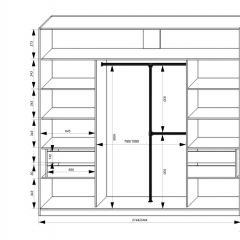 Шкаф-купе 2150 серии NEW CLASSIC K4+K4+K4+B22+PL4(по 2 ящика лев/прав+F обр.штанга) профиль «Капучино» в Первоуральске - pervouralsk.mebel24.online | фото 3
