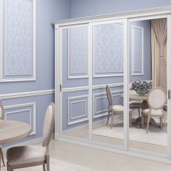 Шкаф-купе 2450 серии NEW CLASSIC K1+K1+K1+B22+PL4 (по 2 ящика лев/прав+F обр.штанга) профиль «Капучино» в Первоуральске - pervouralsk.mebel24.online | фото