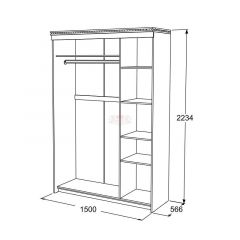 Шкаф-купе 3-х дверный Ольга-13 (1500) в Первоуральске - pervouralsk.mebel24.online | фото 2