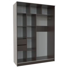 Шкаф-купе ПШ-2.9 1500 Фасад ВСТАВКА МДФ | СТЕКЛО (Венге/Стекло черное) в Первоуральске - pervouralsk.mebel24.online | фото 2