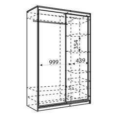 Шкаф-купе Рене 1500 вариант 1 (ЛДСП/ЛДСП) в Первоуральске - pervouralsk.mebel24.online | фото 4