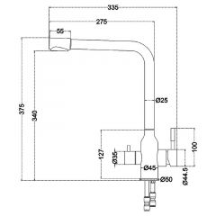 Смеситель д/кухни MELANA-F610304 Stello нерж.сталь, с переключателем на фильтр, однорычажный, сатин в Первоуральске - pervouralsk.mebel24.online | фото 4