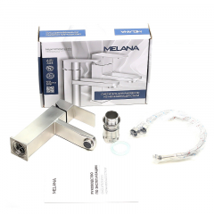 Смеситель д/ум MELANA-F610201 Cubo нерж.сталь, однорычажный, сатин, литой излив в Первоуральске - pervouralsk.mebel24.online | фото 3