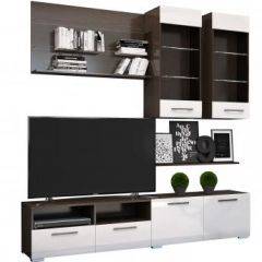 Стенка Ненси 3 (Венге/Белый глянец) в Первоуральске - pervouralsk.mebel24.online | фото 2