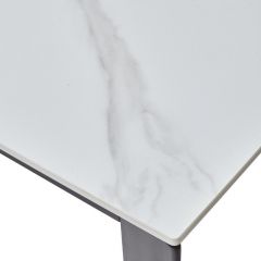 Стол CORNER 120 MATT WHITE MARBLE SOLID CERAMIC / BLACK, ®DISAUR в Первоуральске - pervouralsk.mebel24.online | фото 8