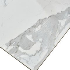 Стол CREMONA 140 HIGH GLOSS STATUARIO Белый мрамор глянцевый, керамика/ белый каркас, ®DISAUR в Первоуральске - pervouralsk.mebel24.online | фото 5