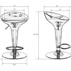 Стул барный DOBRIN BOMBA LM-1004 (серебряный металлик) в Первоуральске - pervouralsk.mebel24.online | фото