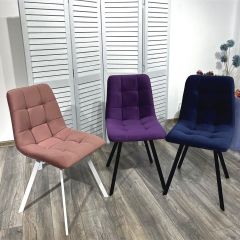 Стул CHILLI-Q SQUARE розовый #15, велюр / белый каркас, 4 шт./1 к, М-City в Первоуральске - pervouralsk.mebel24.online | фото 5