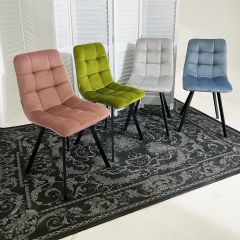 Стул CHILLI SQUARE BLUVEL-03 светло-серый, велюр / черный каркас М-City в Первоуральске - pervouralsk.mebel24.online | фото 5