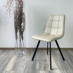 Стул CHILLI SQUARE HK017-02 серо-бежевый, PU/ черный каркас М-City в Первоуральске - pervouralsk.mebel24.online | фото 2