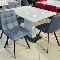 Стул CHILLI SQUARE HK017-09 серо-черничный, PU/ черный каркас М-City в Первоуральске - pervouralsk.mebel24.online | фото 6