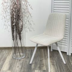 Стул ELVIS WZ2042-18 белая галька фактурный велюр / белый каркас М-City в Первоуральске - pervouralsk.mebel24.online | фото