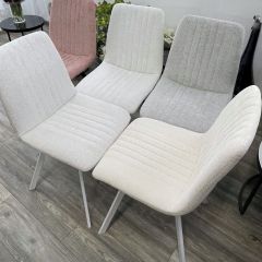 Стул ELVIS WZ2042-18 белая галька фактурный велюр / белый каркас М-City в Первоуральске - pervouralsk.mebel24.online | фото 6