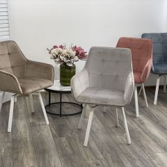 Стул MAVERICK 360 град. поворот. BLUVEL-40 BEIGE/ белый каркас, М-City в Первоуральске - pervouralsk.mebel24.online | фото 3