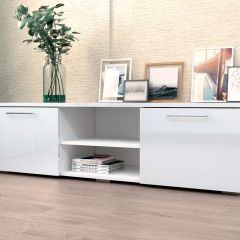 Тумба ТВ 1500 (ЛДСП Белый/Белый глянец) в Первоуральске - pervouralsk.mebel24.online | фото