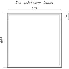 Зеркало Corsica 600х600 black без подсветки Sansa (SB1064Z) в Первоуральске - pervouralsk.mebel24.online | фото 4