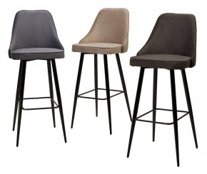 Барный стул NEPAL-BAR ГРАФИТ #14, велюр/ черный каркас (H=78cm) М-City в Первоуральске - pervouralsk.mebel24.online | фото 3